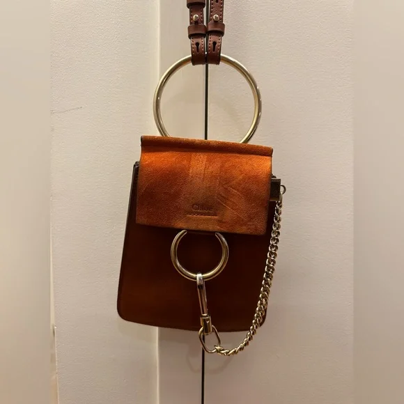 chloe faye tobacco Chloe | Bags | Chlo Faye Crossbody Suede Leather Bracelet Bag In Tobacco